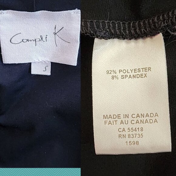 Compli K Navy Stretch Knit Ruched Pocket Open Front Cardigan - Picture 5 of 5